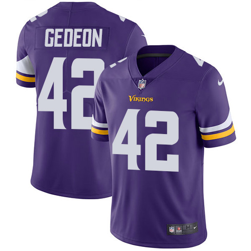 Minnesota Vikings #42 Limited Ben Gedeon Purple Nike NFL Home Men Jersey Vapor Untouchable->women nfl jersey->Women Jersey
